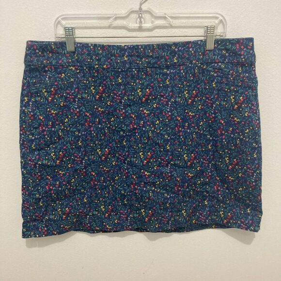 croft & barrow Pants - CROFT & BARROW blue multicolor floral built in shorts pull on skort 16